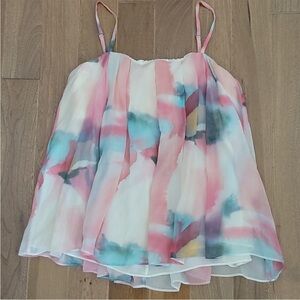 Alice and Olivia silk watercolor print cami